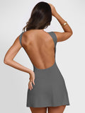 Backless Wide Strap Mini Dress - Trendsi