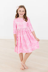 Shine Bright 3/4 Sleeve Pocket Twirl Dress