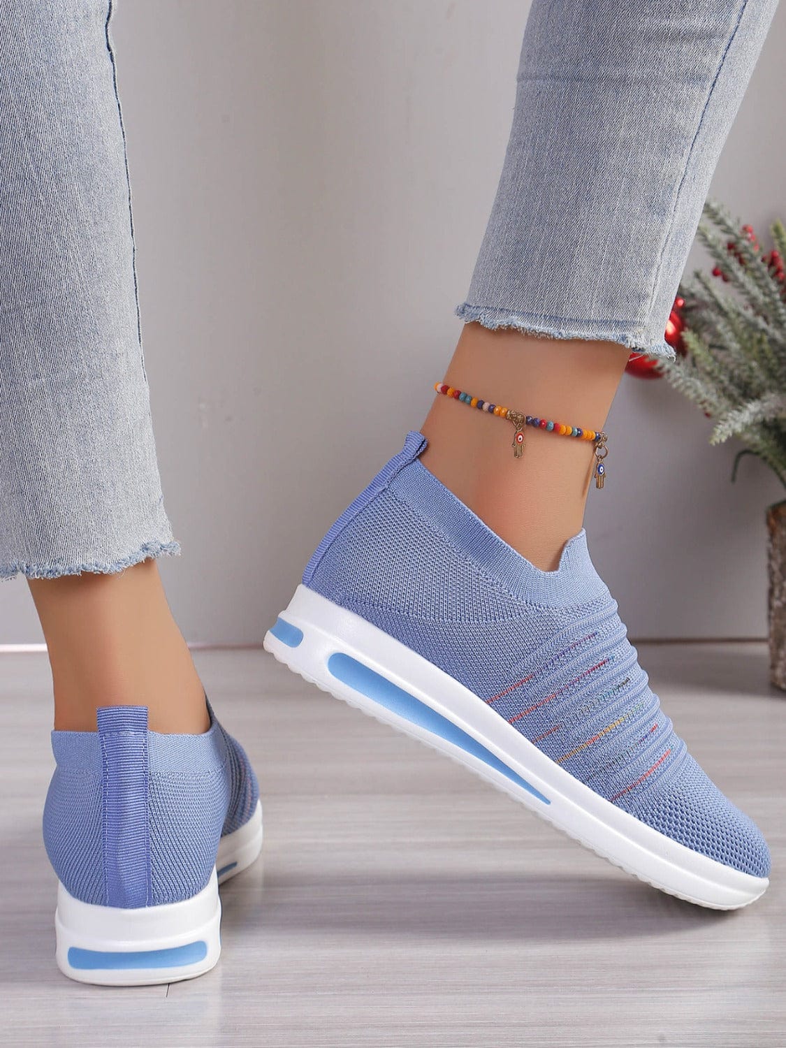 Breathable Mesh Wedge Sneakers - Trendsi