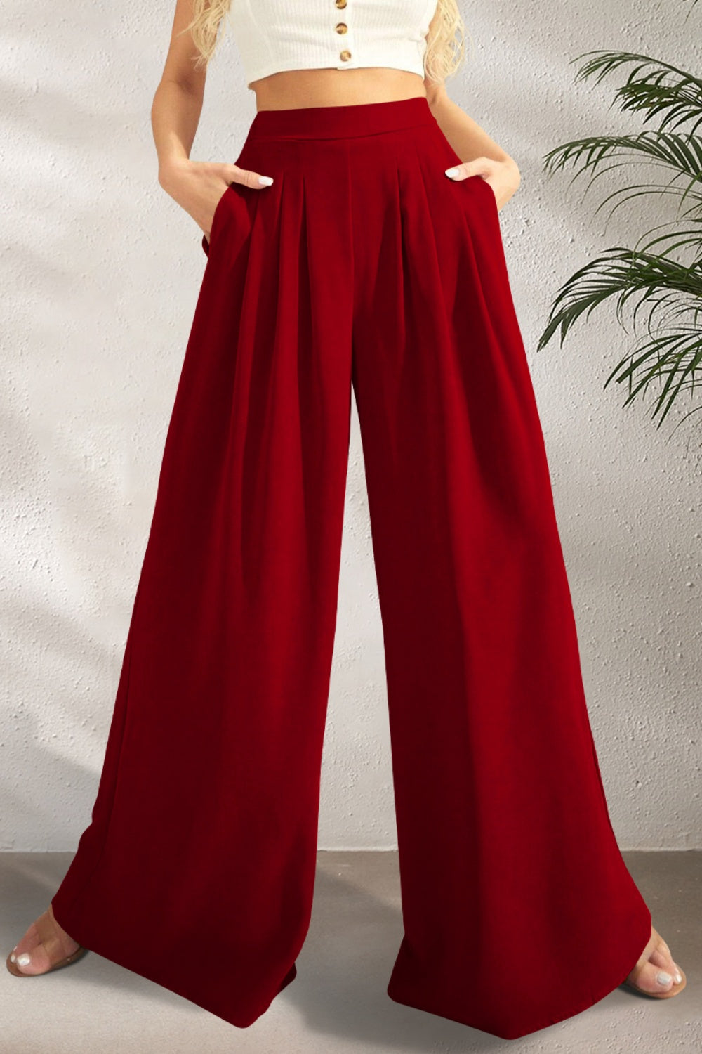 High Waist Wide Leg Pants Trendsi