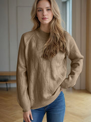 Mock Neck Long Sleeve Sweater - Trendsi