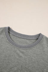 Round Neck Half Sleeve Slit T-Shirt