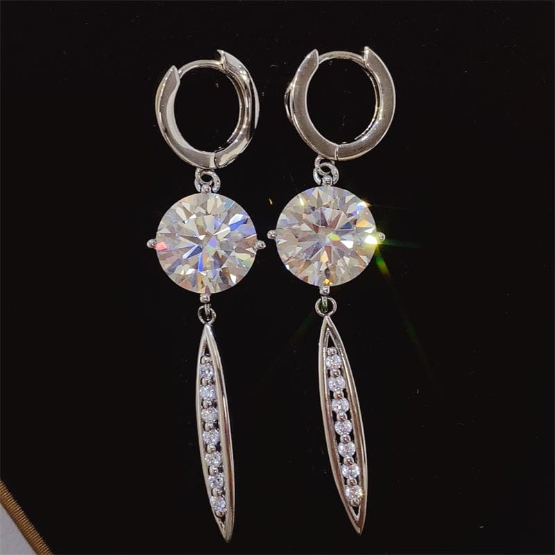 10 Carat Moissanite 925 Sterling Silver Earrings - Trendsi