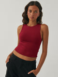 Round Neck Cropped Tank - Trendsi