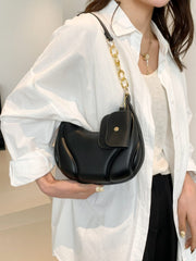 PU Leather Shoulder Bag with EarPods Bag - Trendsi