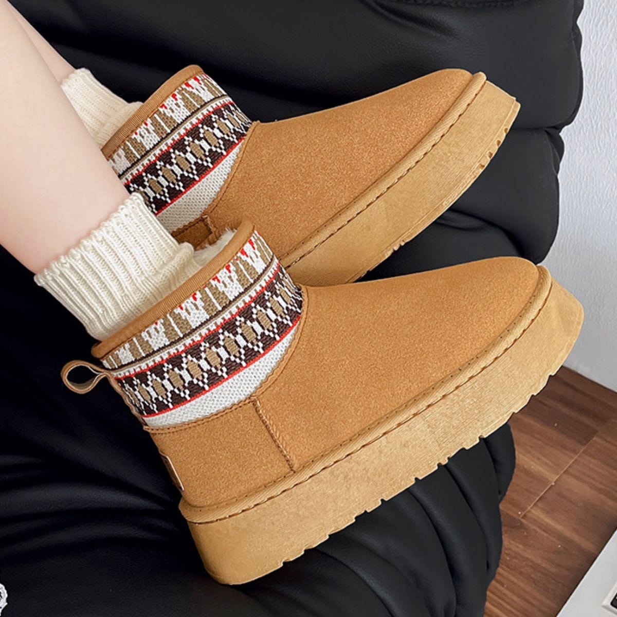 Thermal Suede Platform Boots - Trendsi