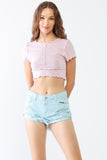 LITZ LA Distressed Ripped Denim Shorts Trendsi