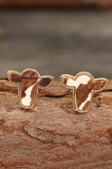 Bull Head Alloy Stud Earrings