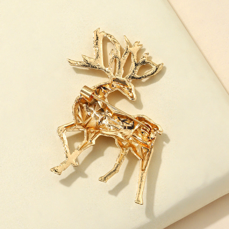 Alloy Reindeer Brooch