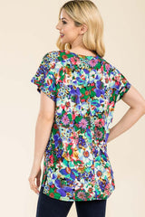 Celeste Full Size Round Neck Short Sleeve Floral T-Shirt - Trendsi