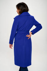 Coalition LA Double-Breasted Longline Coat with Belt - Trendsi