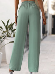 Tied High Waist Wide Leg Pants - Flyclothing LLC