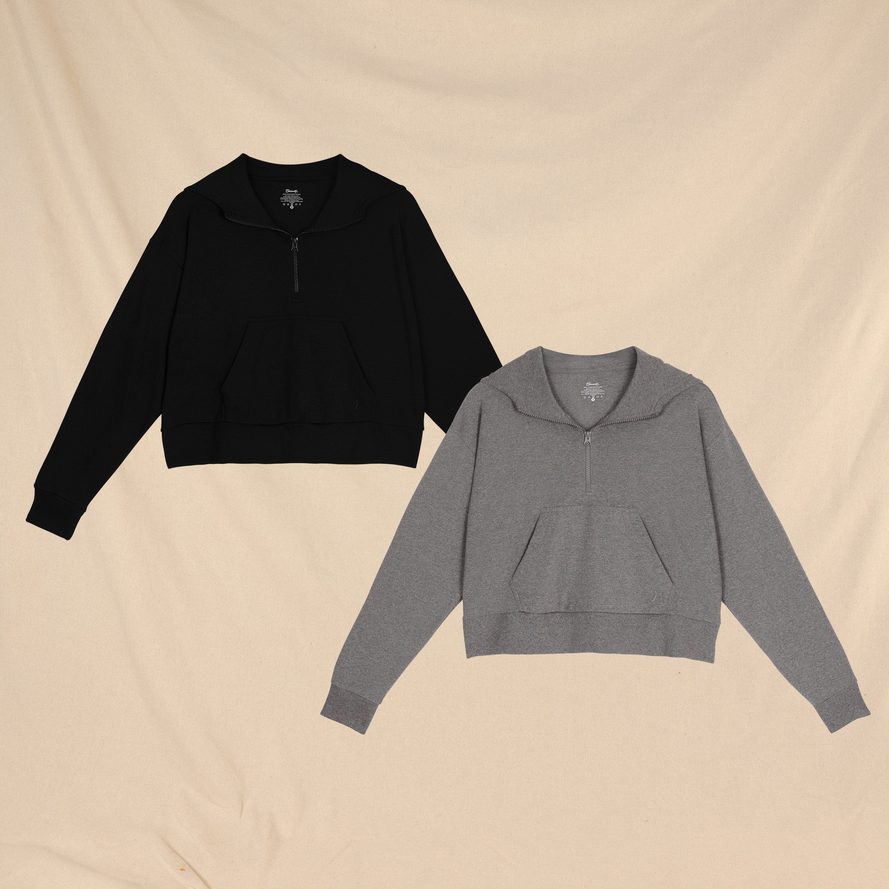 Black and Grey | Goldilocks™ Women’s Half Zip Lounge Hoodie 2 Pack - Shinesty