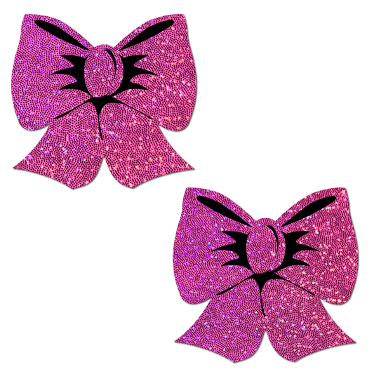 Pastease: Glittering Hot Pink Bow Pasties