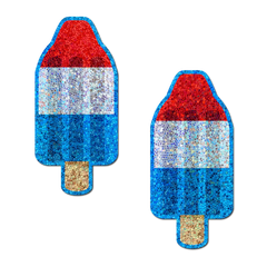 Pastease: Bomb Pop Glittering Red, White & Blue USA Ice Pop Pasties