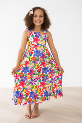 SALE Tropical Floral Ruffle Maxi Dress