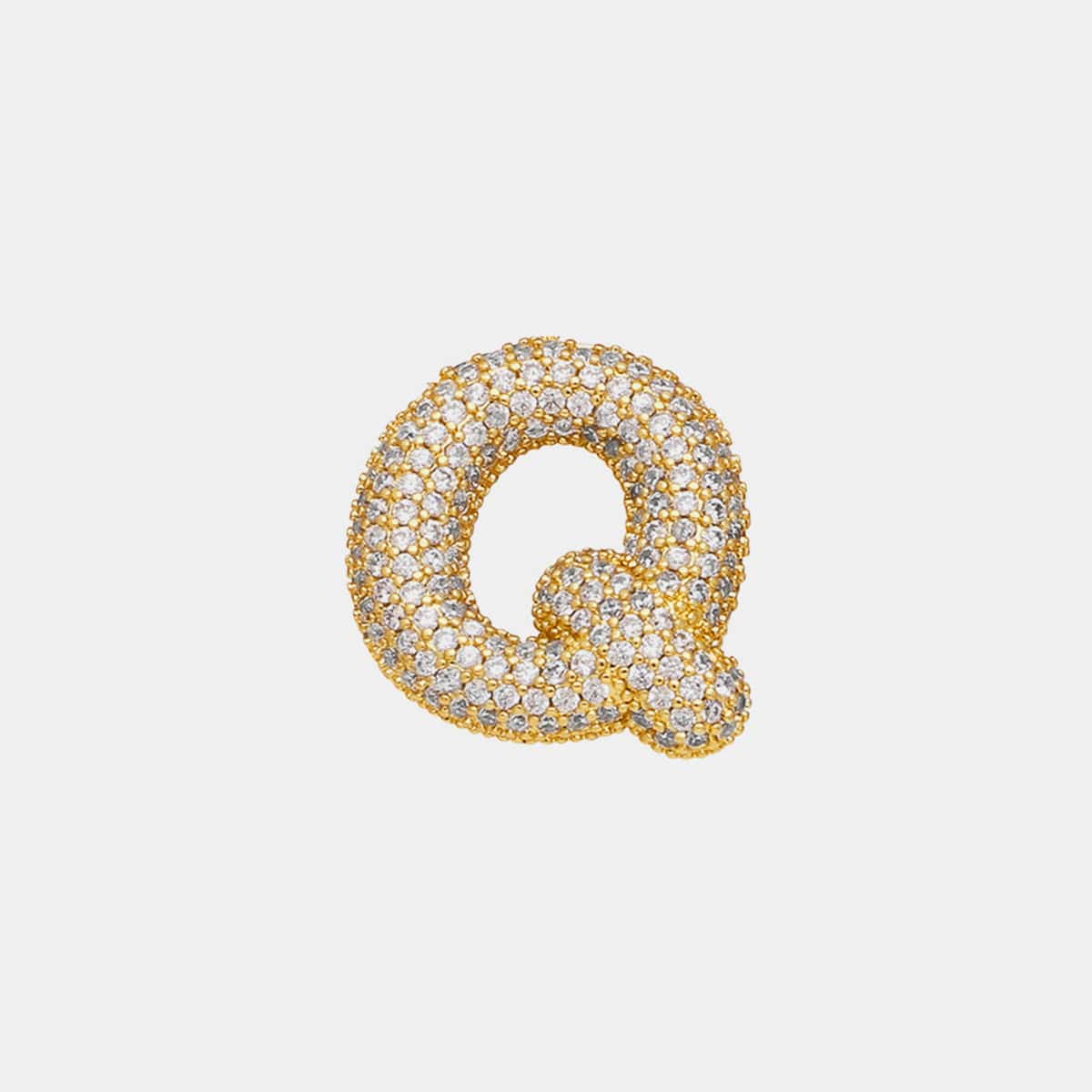 Gold-Plated Inlaid Zircon Letter Necklace - Trendsi