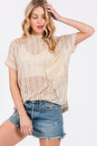 Ces Femme See Through Crochet Mock Neck Cover Up Trendsi