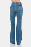 Judy Blue Full Size Tummy Control Cut Hem Flare Jeans - Trendsi