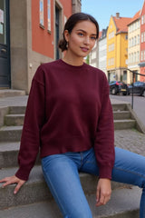 Basic Bae Round Neck Dropped Shoulder Sweater - Trendsi