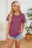 Ruched Round Neck Short Sleeve T-Shirt Trendsi