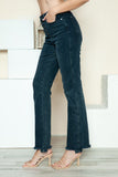 Judy Blue Full Size Button Fly Hem Destroy Straight Jeans - Trendsi