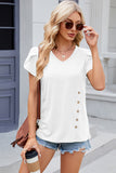 V-Neck Petal Sleeve T-Shirt - Flyclothing LLC