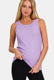 Zenana Ribbed Round Neck Tank - Flyclothing LLC