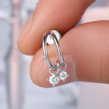 925 Sterling Silver Moissanite C-Hoop Earrings - Flyclothing LLC