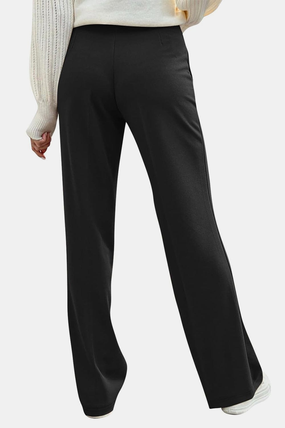 Decorative Button High Rise Pants - Trendsi