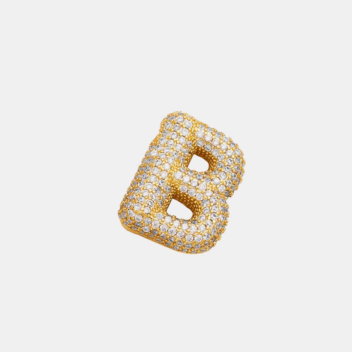 Gold-Plated Inlaid Zircon Letter Necklace - Trendsi