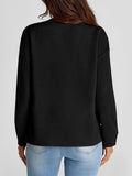 Full Size Texture Round Neck Long Sleeve Sweatshirt - Trendsi