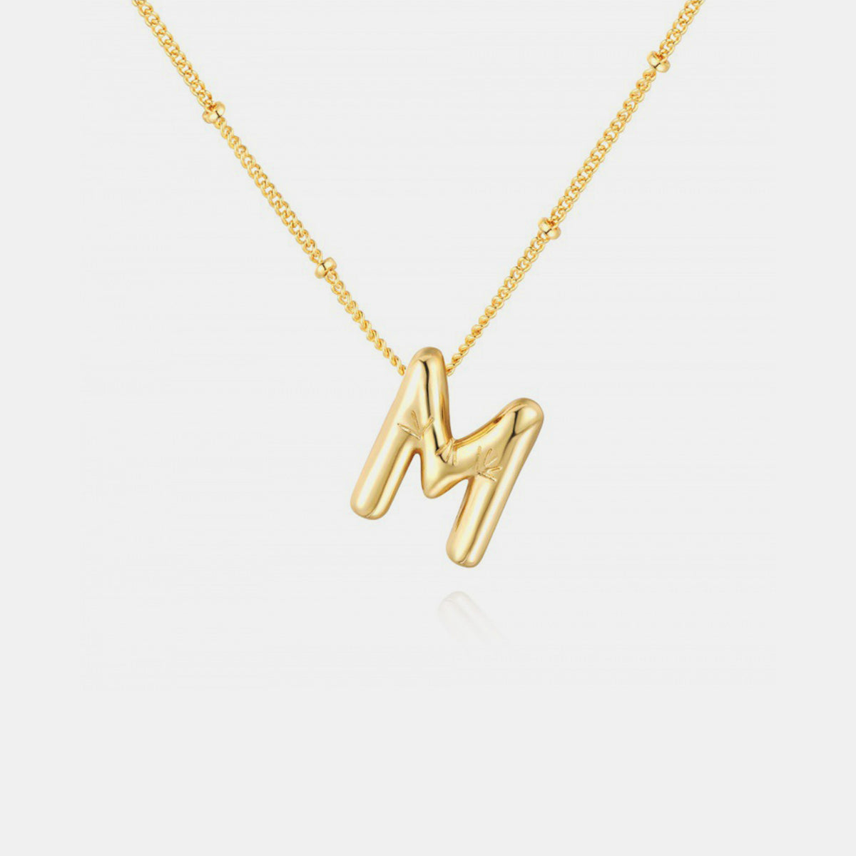 Gold-Plated Letter Pendant Necklace Trendsi