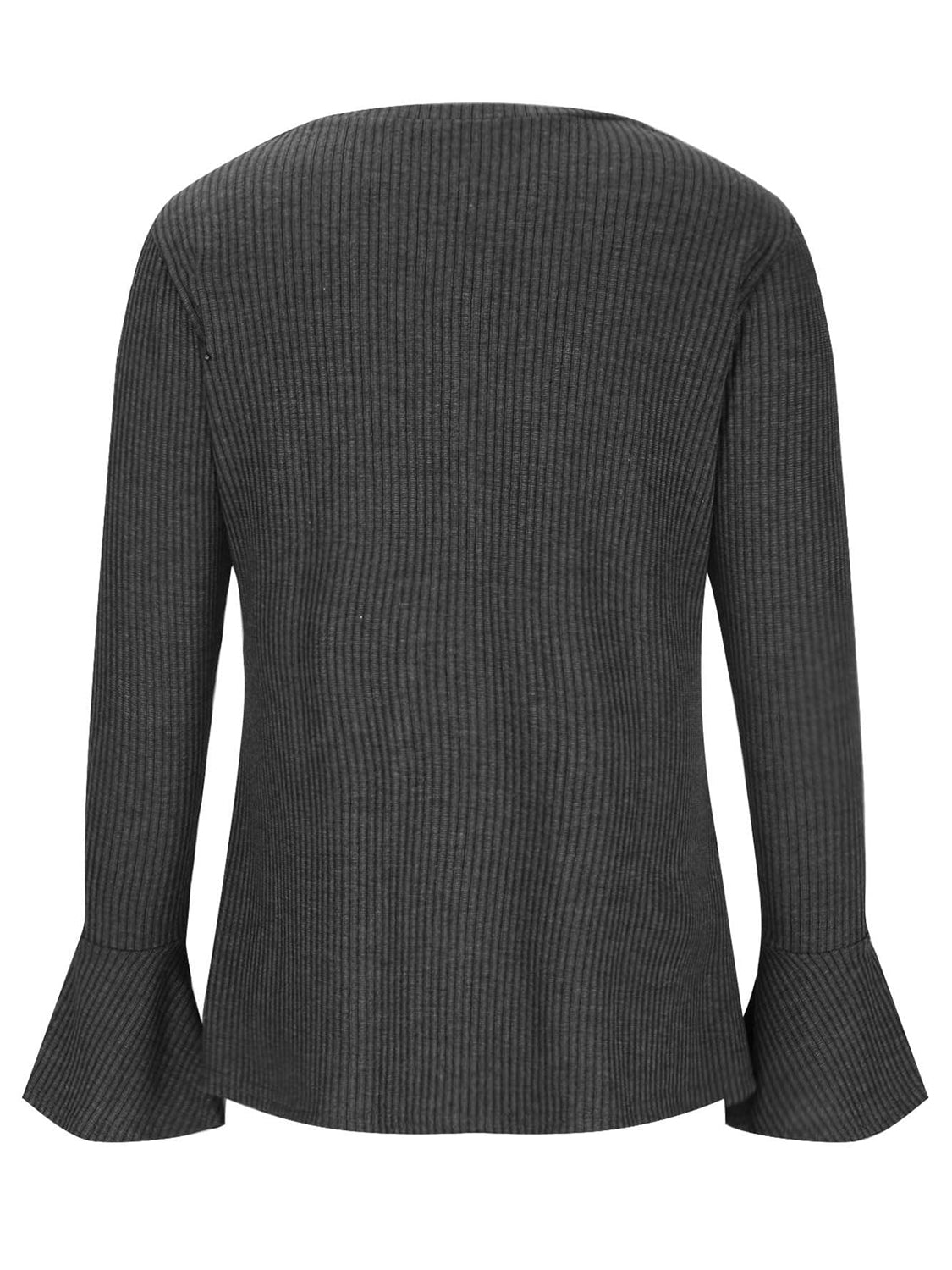 Faux Layered V-Neck Long Sleeve T-Shirt - Flyclothing LLC