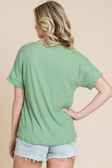 BOMBOM Color Block Short Sleeve T-Shirt - Trendsi