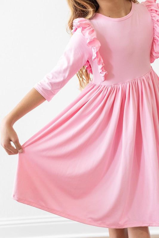 Bubblegum Pink Ruffle Twirl Dress - Mila & Rose ®