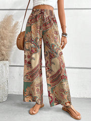 Printed Wide Leg Pants Trendsi