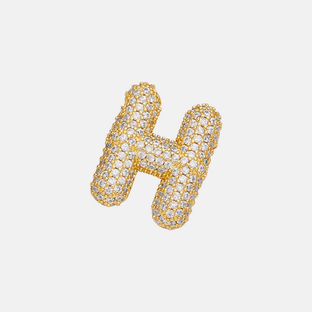 Gold-Plated Inlaid Zircon Letter Necklace - Trendsi