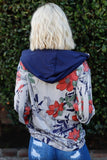 Blumin Apparel Full Size Floral Zip Up Hoodie Trendsi