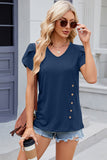 V-Neck Petal Sleeve T-Shirt - Flyclothing LLC