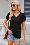 V-Neck Petal Sleeve T-Shirt - Flyclothing LLC