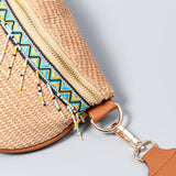 Bead Trim Straw Weave Crossbody Bag Trendsi