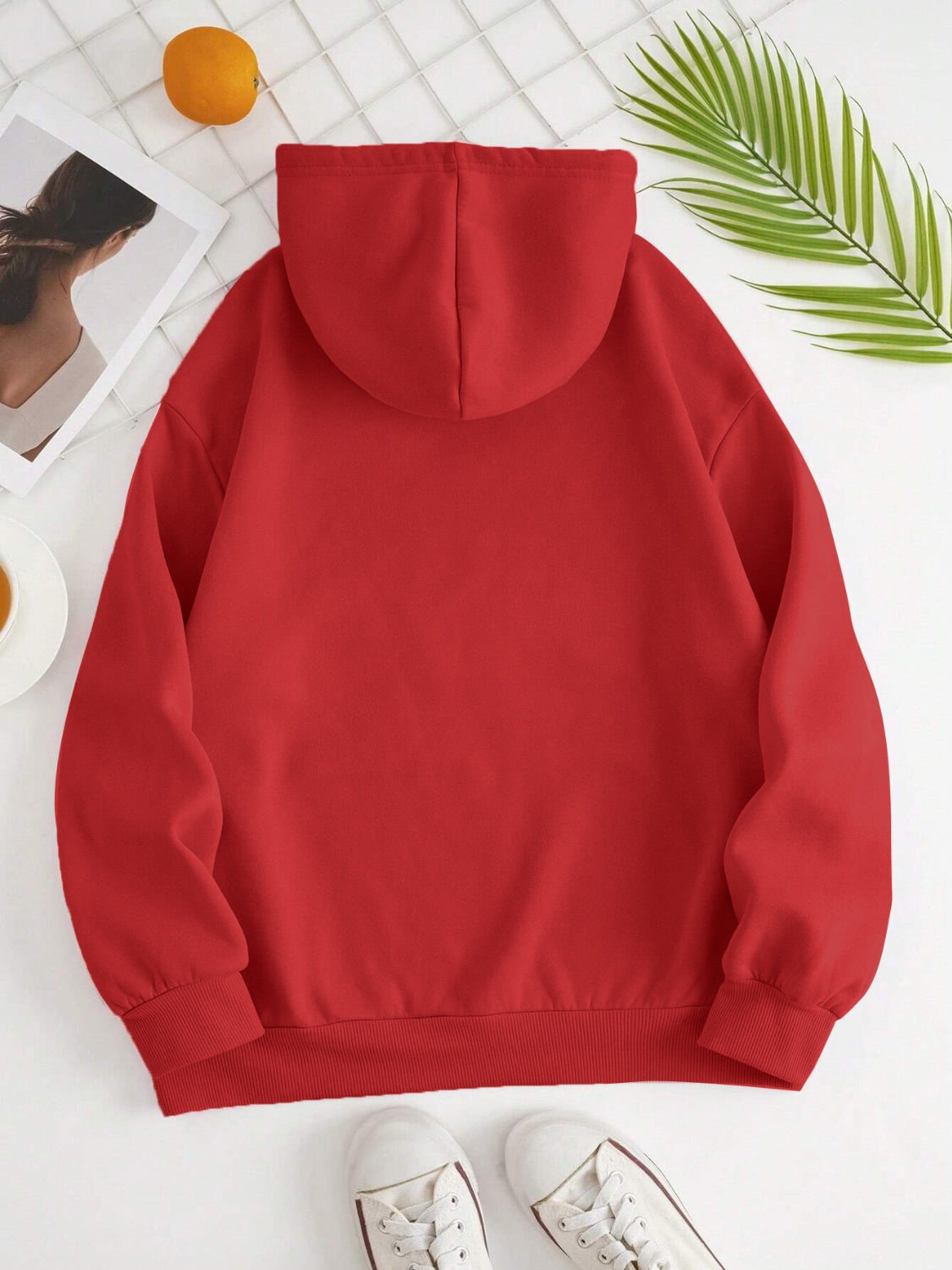 Drawstring Dropped Shoulder Hoodie - Flyclothing LLC