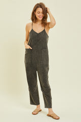 HEYSON Full Size Mineral-Washed Oversized Jumpsuit with Pockets - Flyclothing LLC