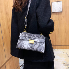 PU Leather Snakeskin Print Crossbody Bag - Trendsi