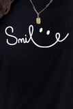 SMILE Round Neck Short Sleeve T-Shirt Trendsi