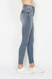 Judy Blue Full Size Tummy Control Contrast Wash Skinny Jeans - Trendsi