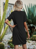 V-Neck Short Sleeve Mini Dress - Flyclothing LLC