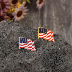 2 Piece Drip Oil US Flag Brooch - Trendsi