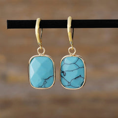 Copper Natural Stone Dangle Earrings - Trendsi